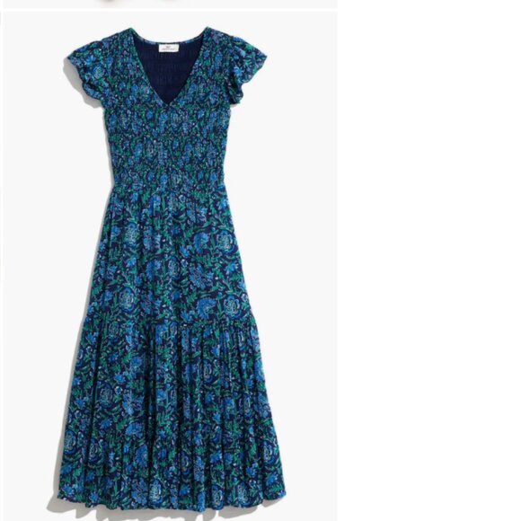 Vineyard Vines Blue Floral Midi Dress - Picture 5 of 13